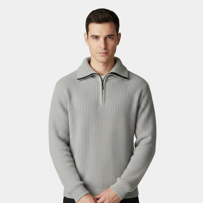 Men's Ribbed Knit Half-Zip Sweater