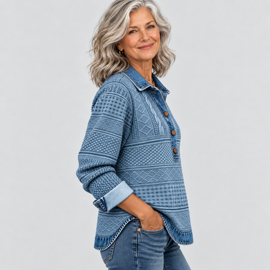 Women's Cable Knit Collared Jumper