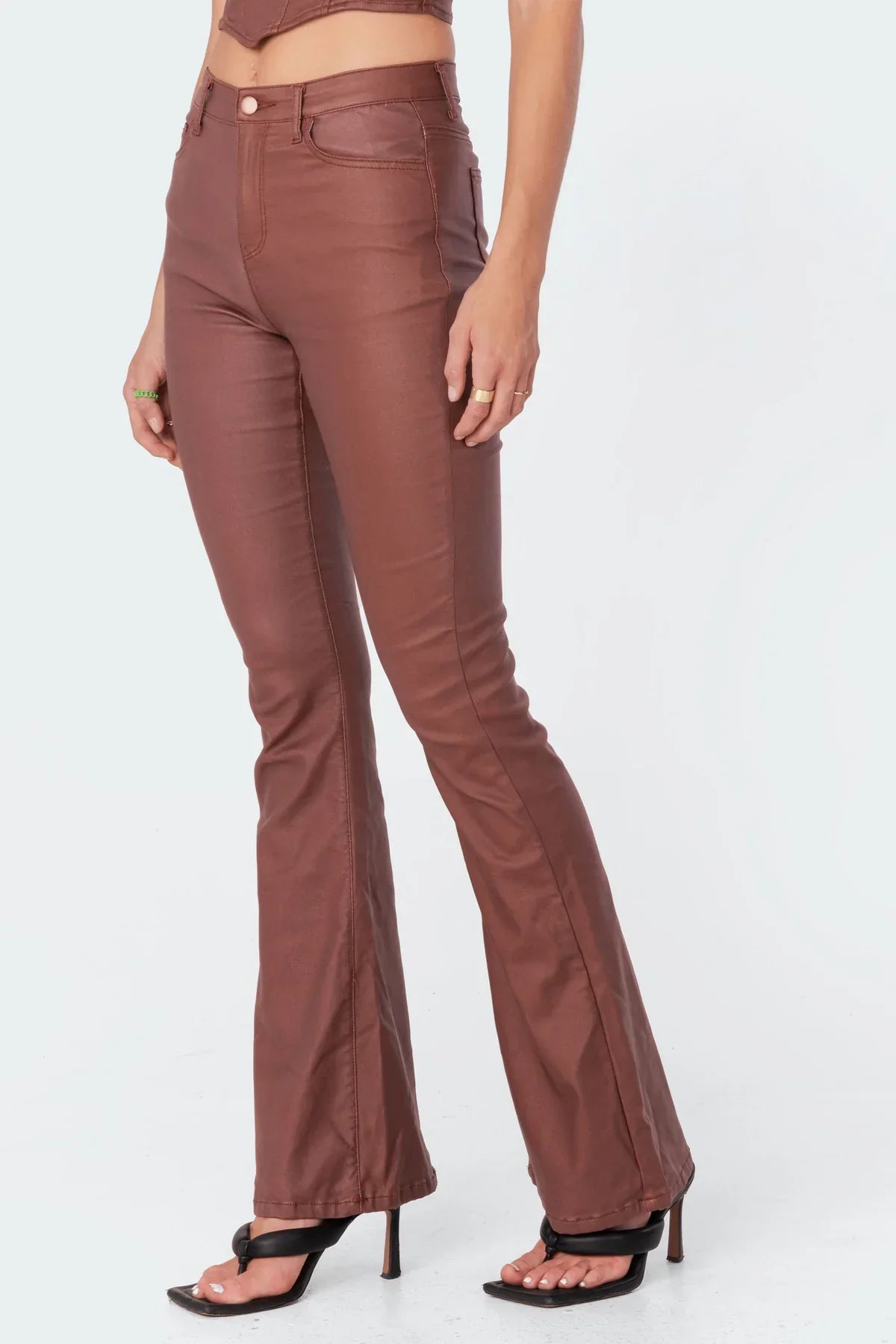 Women's Coated Flare Pants