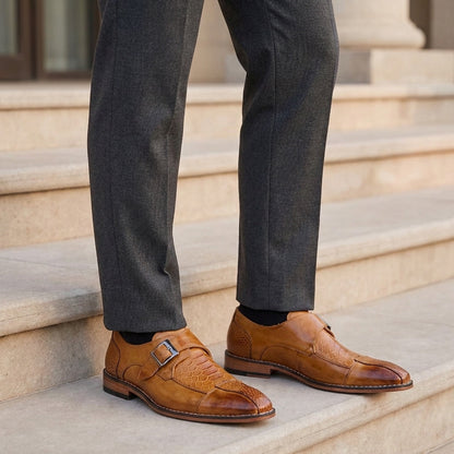 Men's Leather Monk Strap Dress Shoes