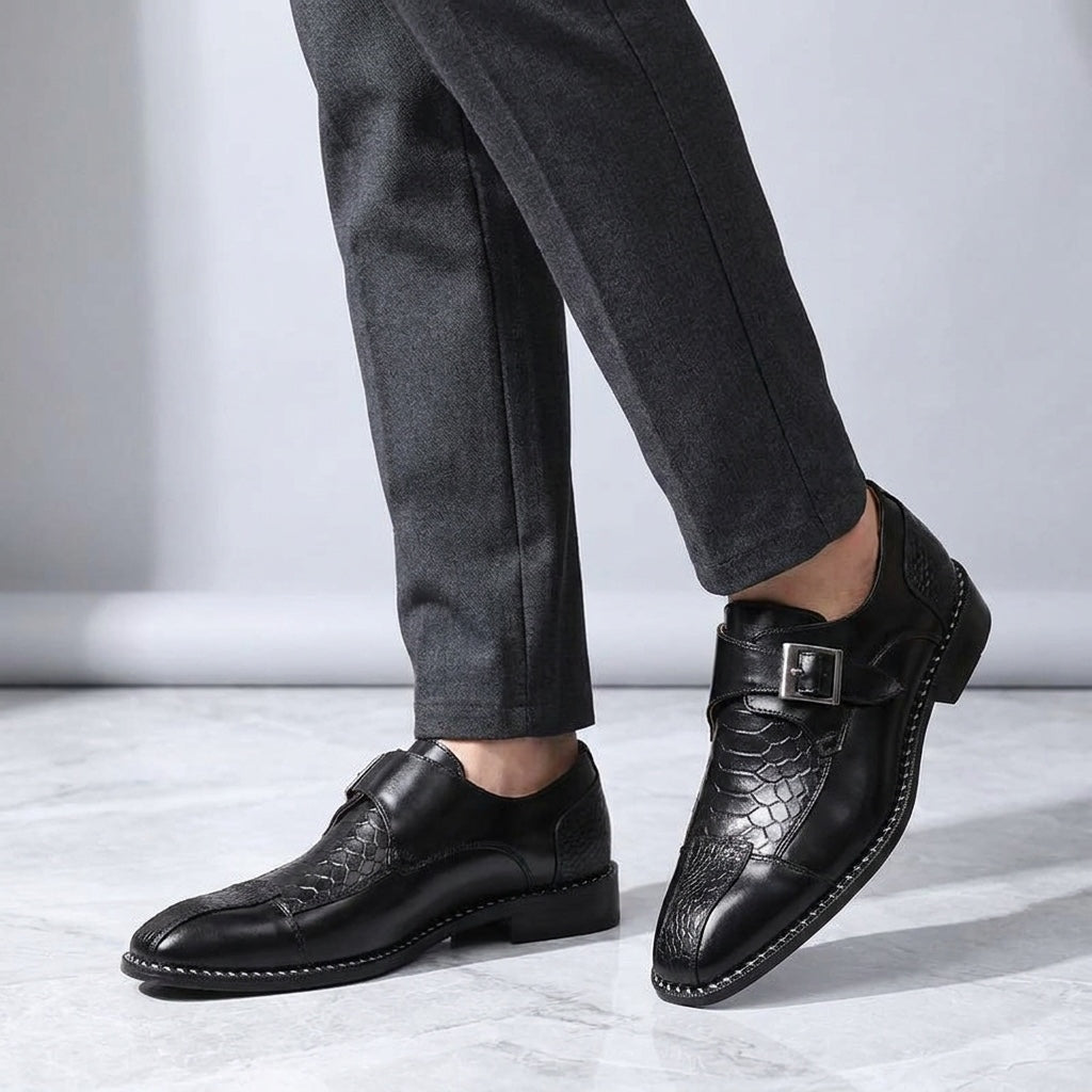 Men's Leather Monk Strap Dress Shoes
