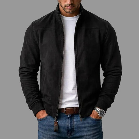 Men's Suede Bomber Jacket