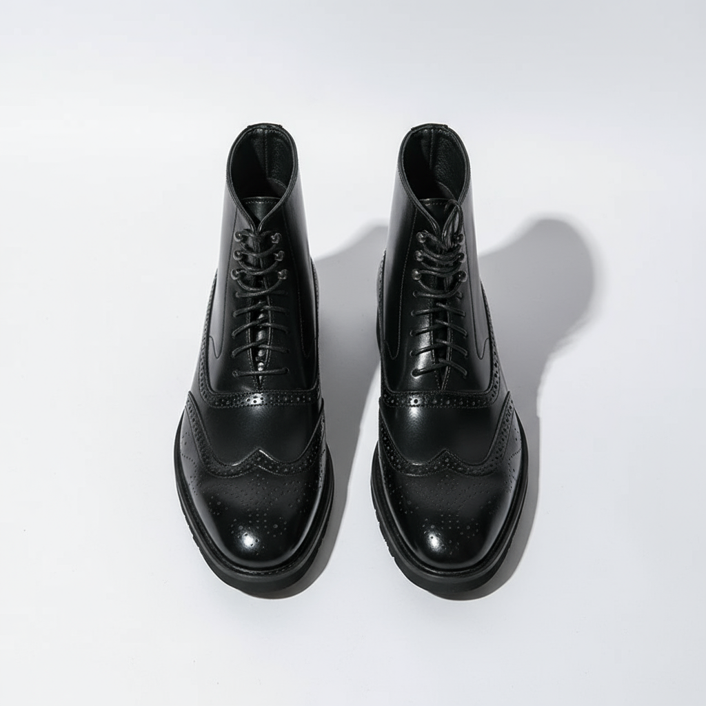 Men's Full-Grain Leather Brogue Boots