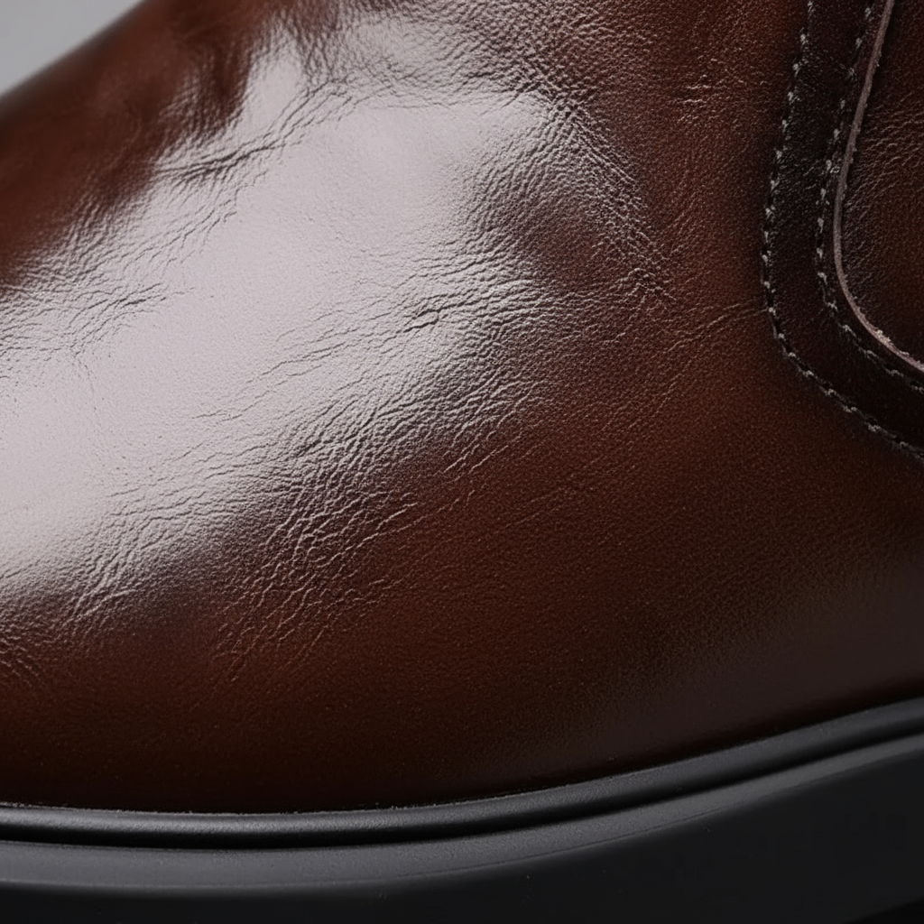 Men's Leather Side-Zip Dress Boots