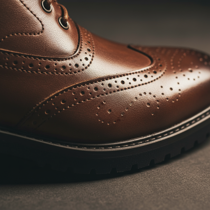 Men's Full-Grain Leather Brogue Boots
