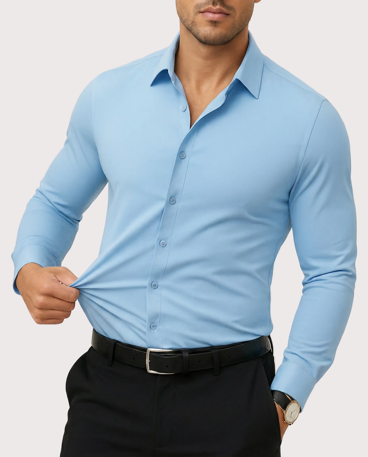 Men's Stretch Cotton-Blend Dress Shirt
