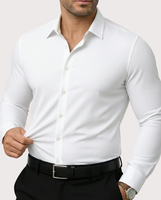 Men's Stretch Cotton-Blend Dress Shirt