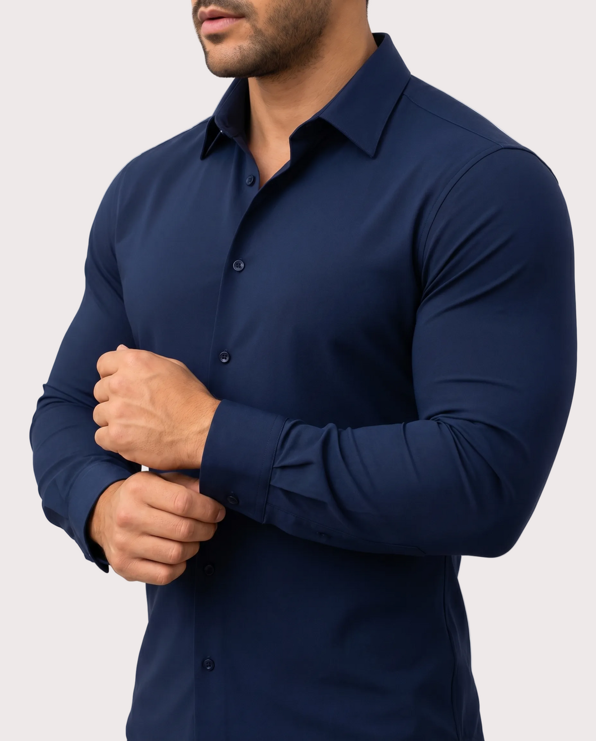 Men's Stretch Cotton-Blend Dress Shirt