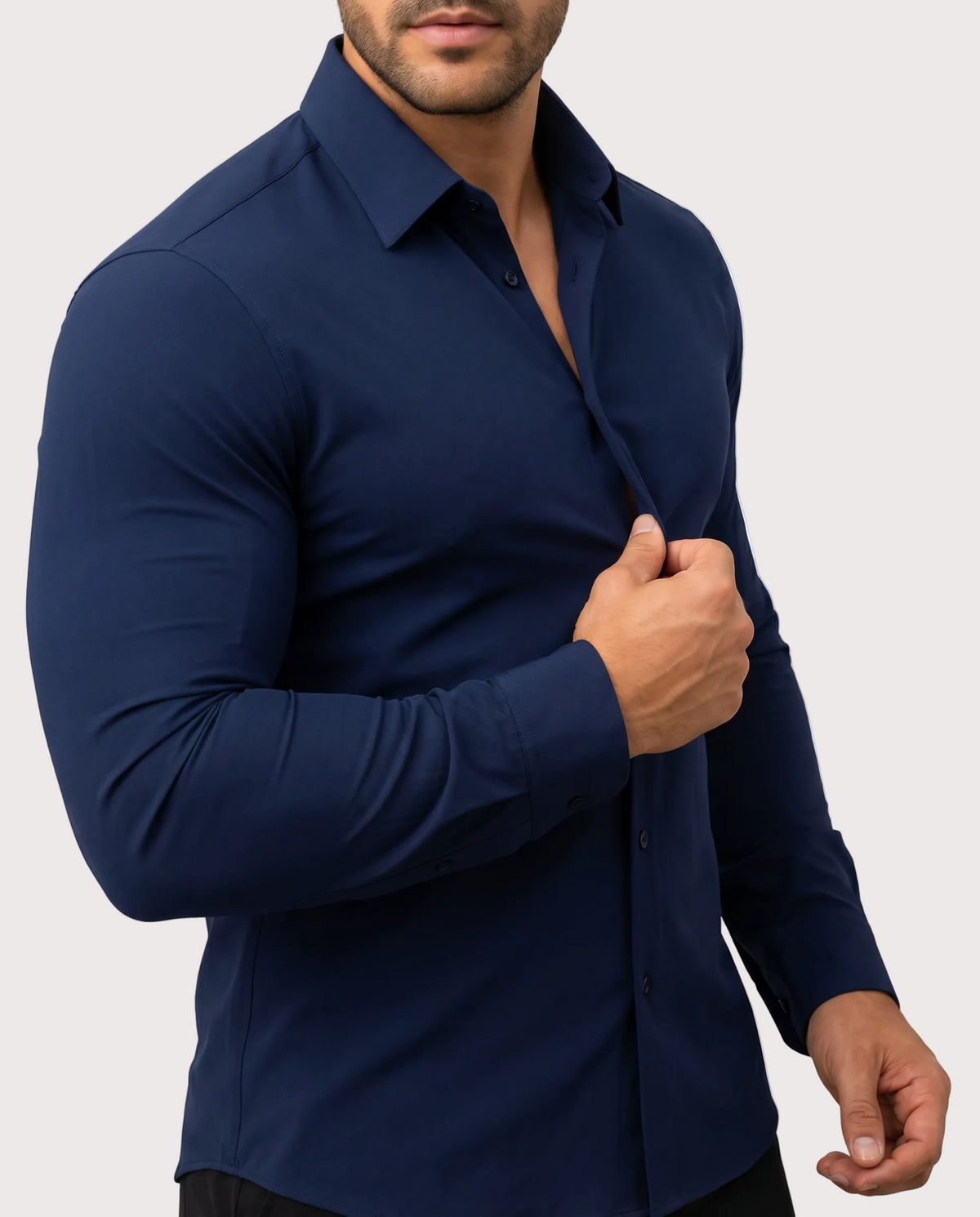 Men's Stretch Cotton-Blend Dress Shirt