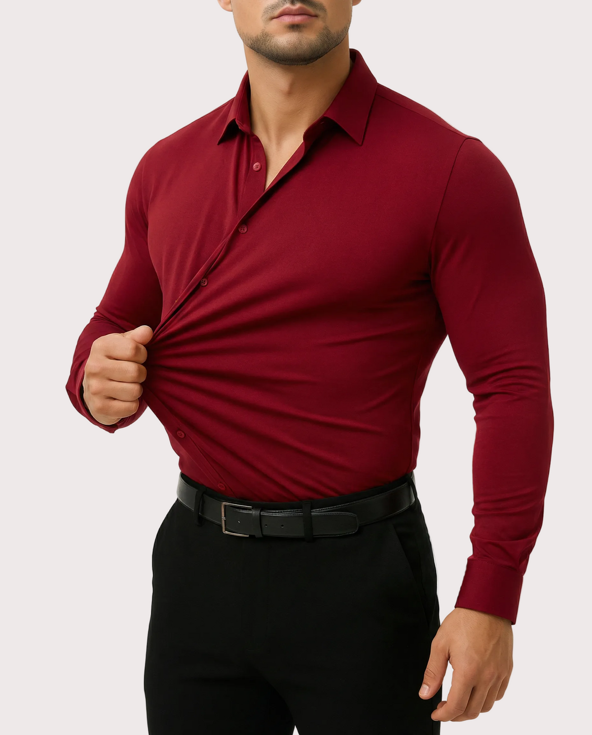 Men's Stretch Cotton-Blend Dress Shirt