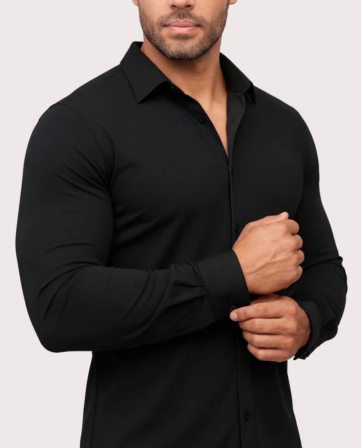 Men's Stretch Cotton-Blend Dress Shirt