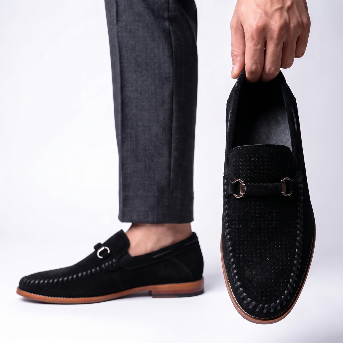 Men's Suede High-Top Loafers