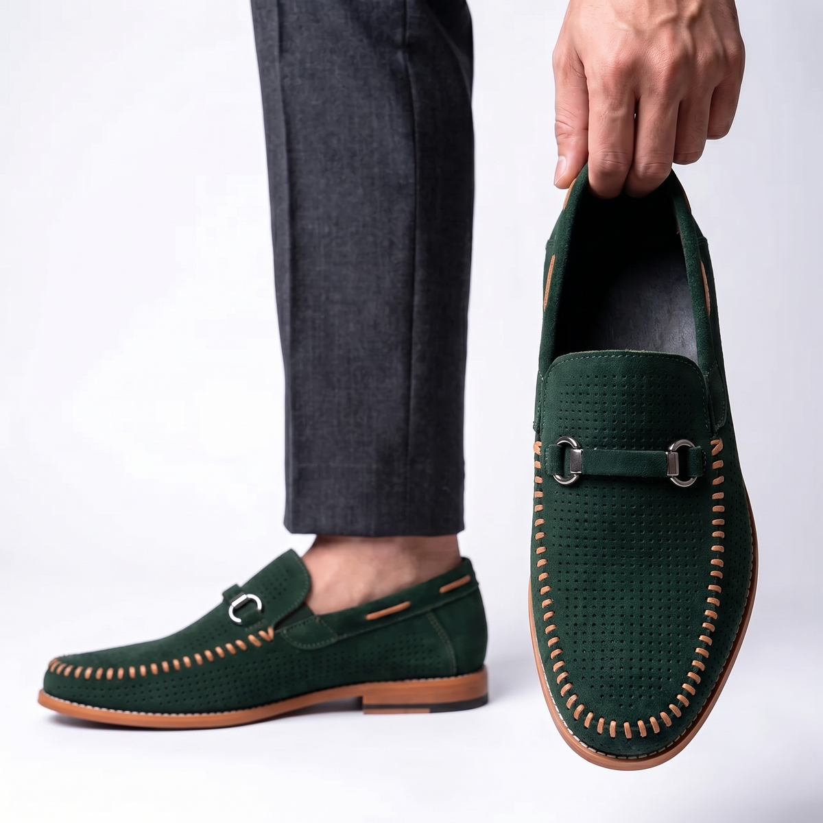 Men's Suede High-Top Loafers