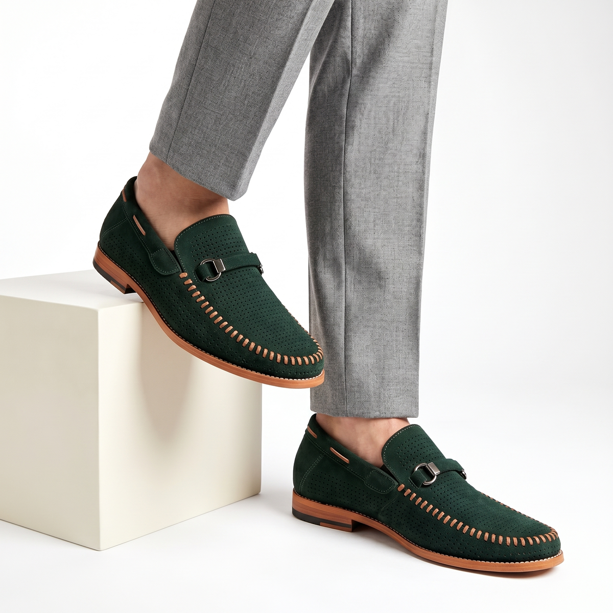 Men's Suede High-Top Loafers