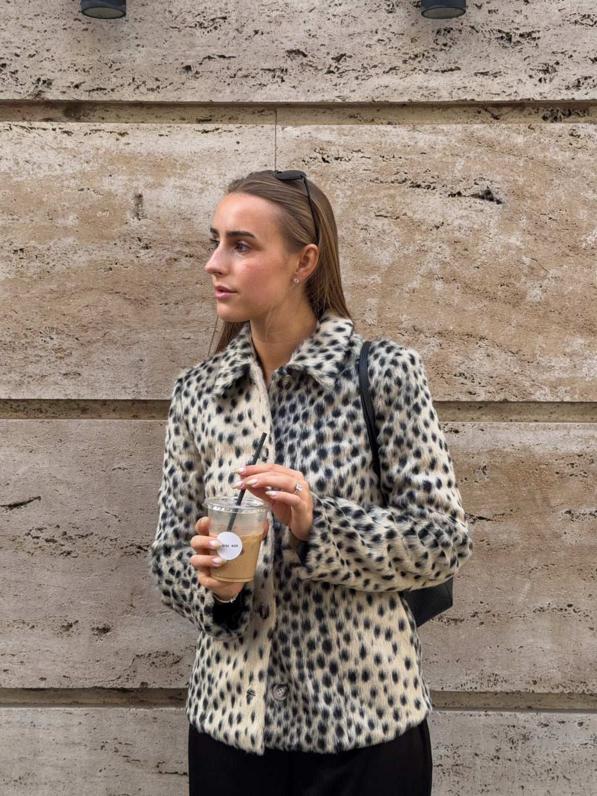 Women's Vegan Fur Mandarin Collar Jacket