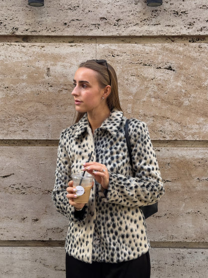Women's Vegan Fur Mandarin Collar Jacket