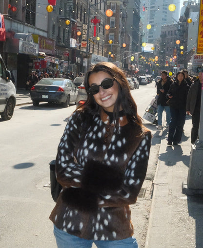 Women's Vegan Fur Mandarin Collar Jacket