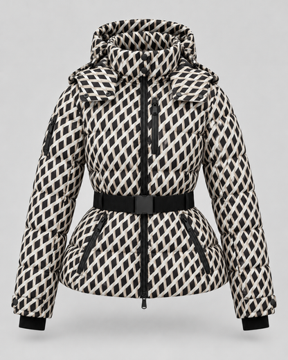Women's Belted Hooded Puffer Jacket