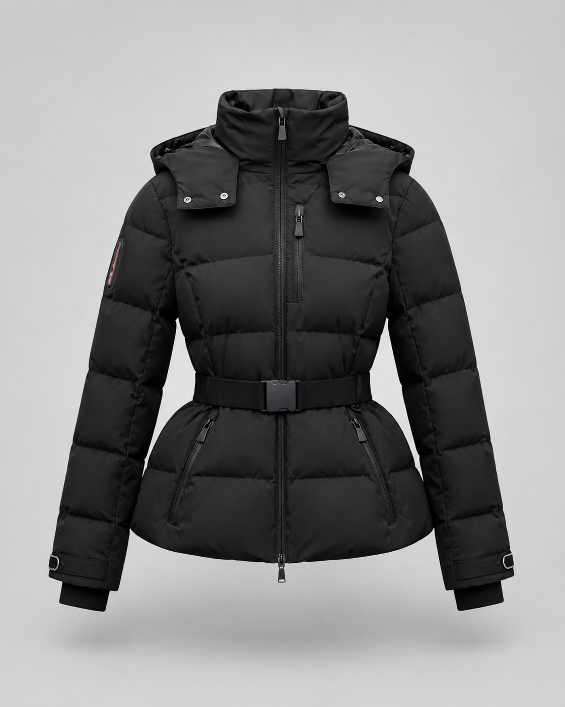 Women's Belted Hooded Puffer Jacket