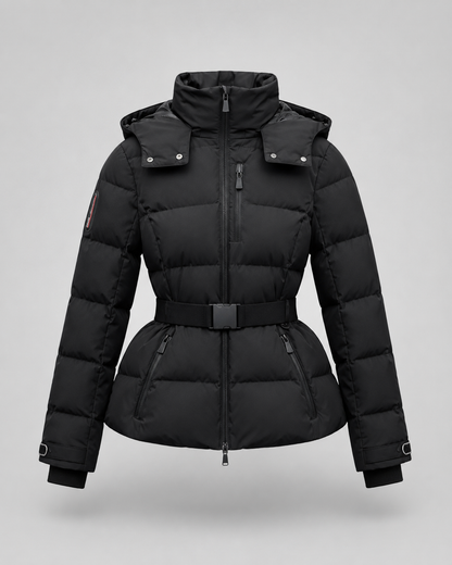 Women's Belted Hooded Puffer Jacket