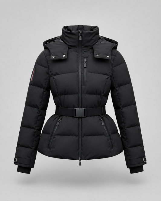 Women's Belted Hooded Puffer Jacket