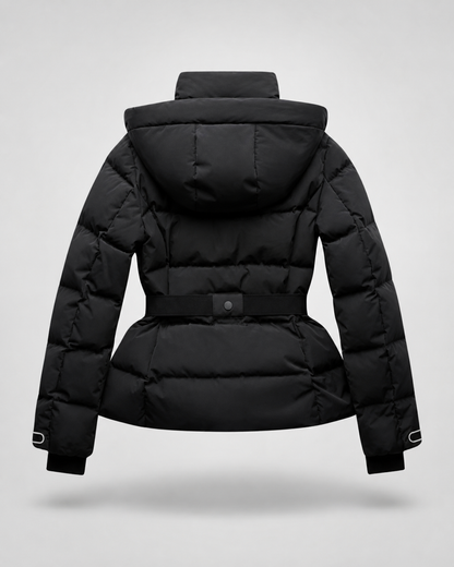 Women's Belted Hooded Puffer Jacket