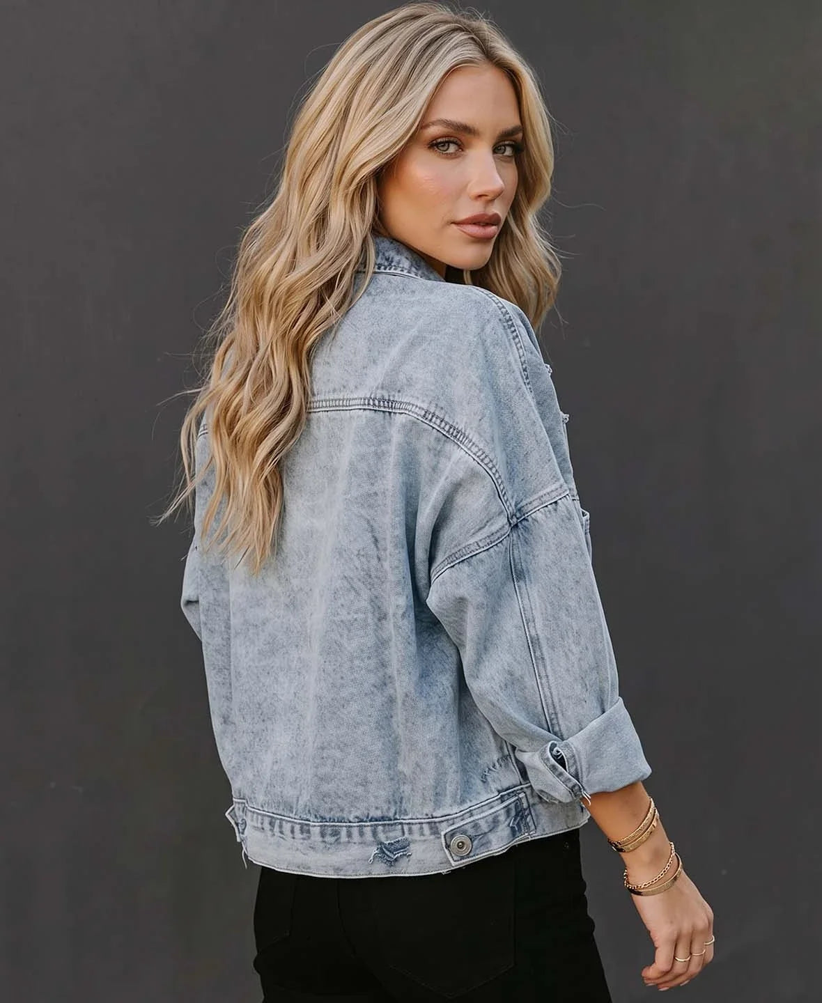 Women's Leopard Print Denim Jacket