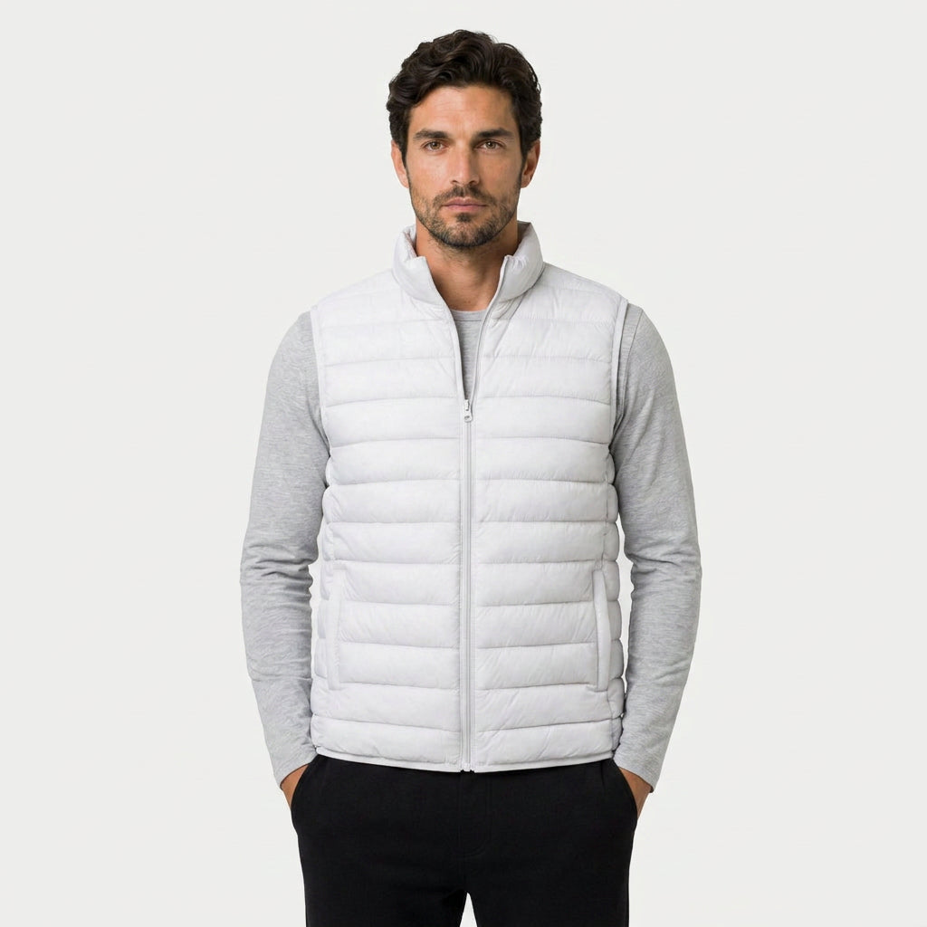 Men's Quilted Lightweight Puffer Vest – Full-Zip, view 2