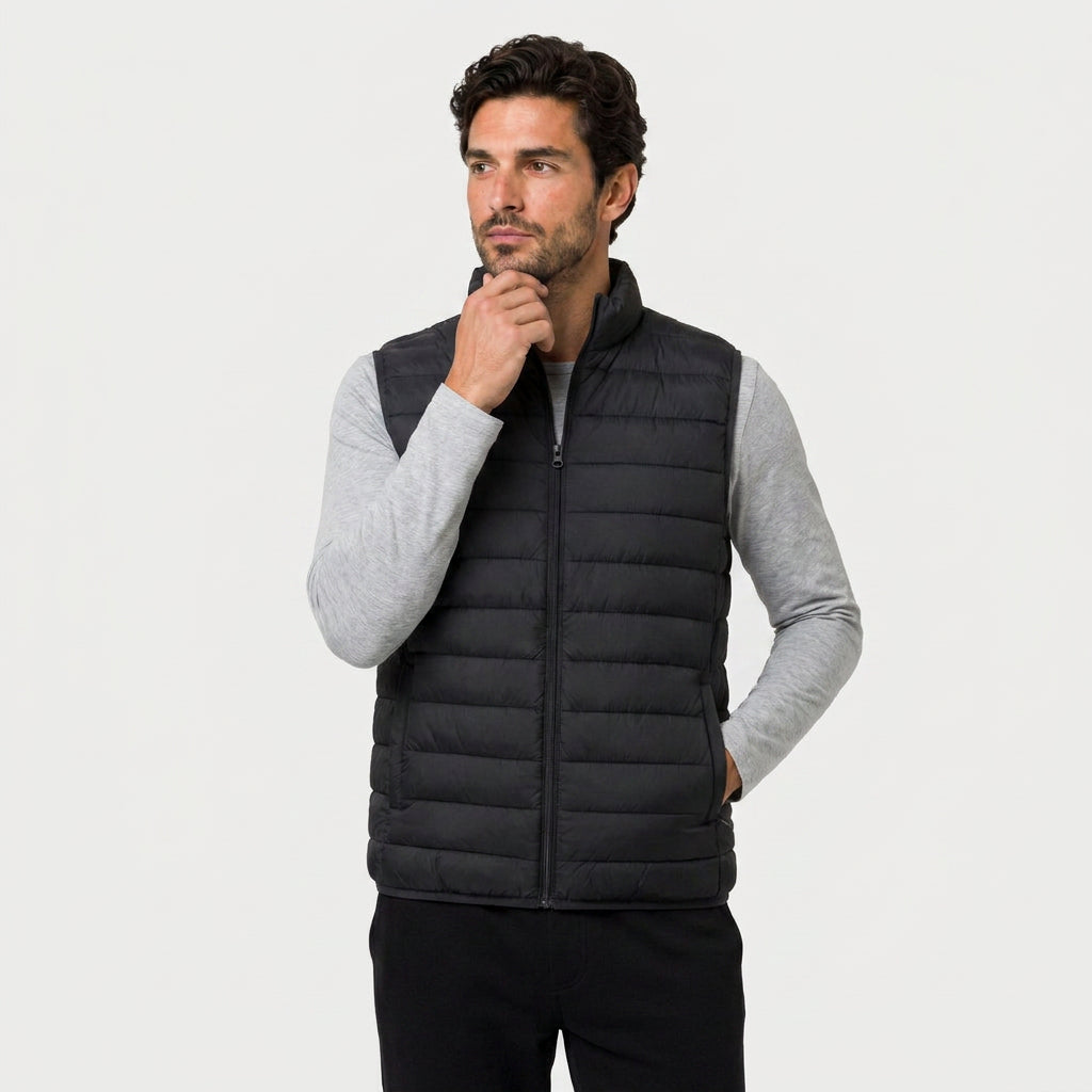 Men's Quilted Lightweight Puffer Vest – Full-Zip, view 7