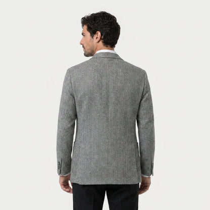 Men's Wool-Blend Herringbone Two-Button Blazer, view 7
