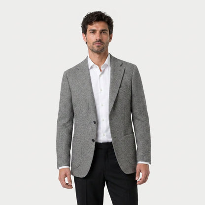 Men's Wool-Blend Herringbone Two-Button Blazer, view 6