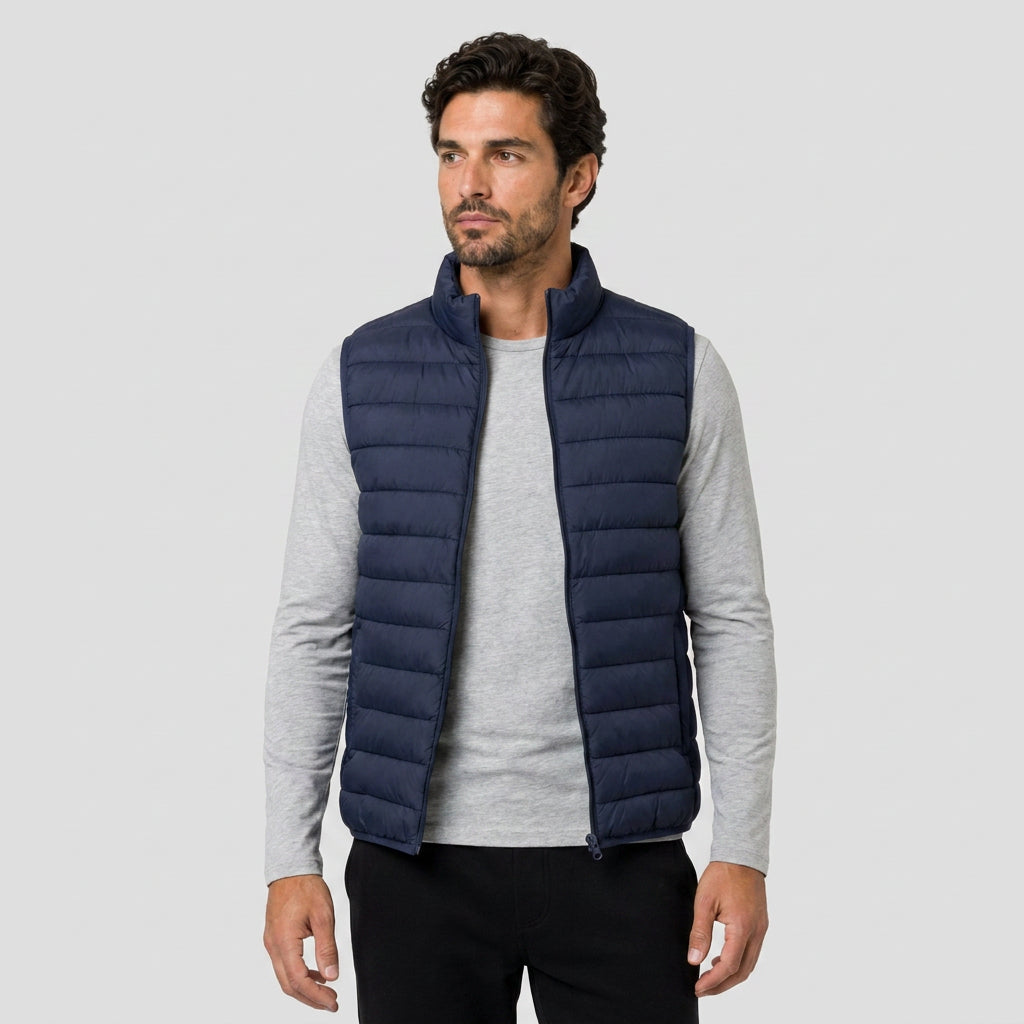 Men's Quilted Lightweight Puffer Vest – Full-Zip, view 4