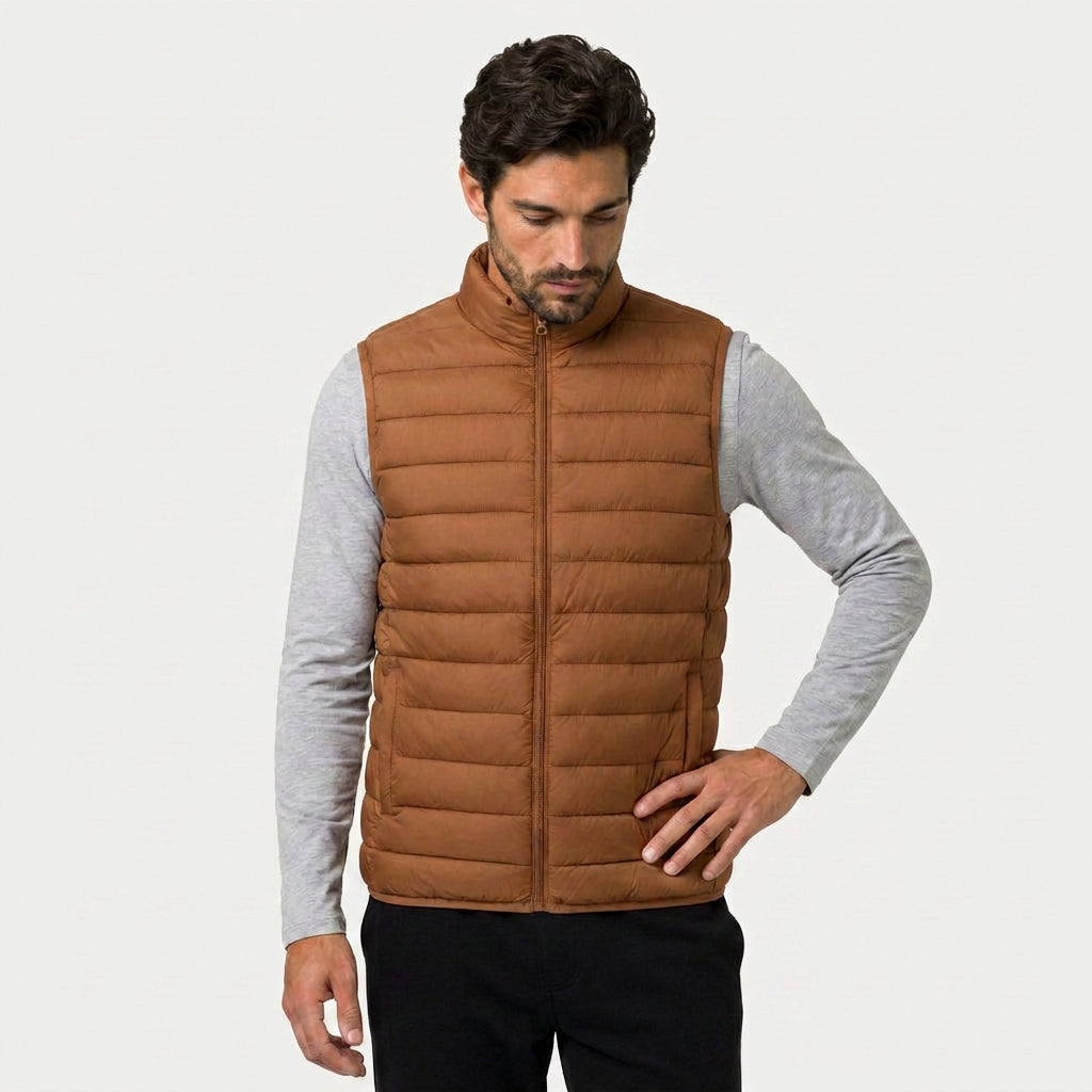 Men's Quilted Lightweight Puffer Vest – Full-Zip, view 9