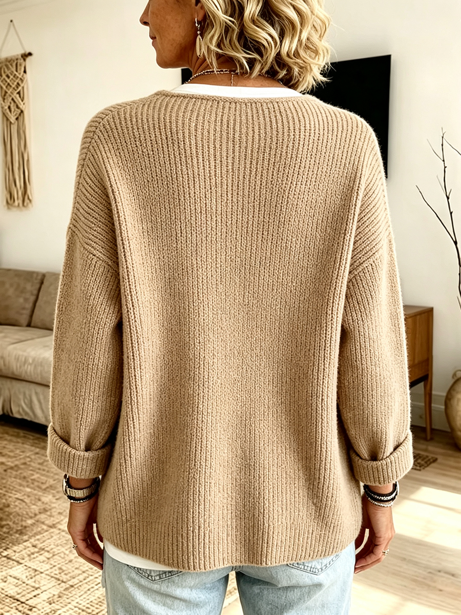 Women's Ribbed Knit Asymmetrical Cardigan
