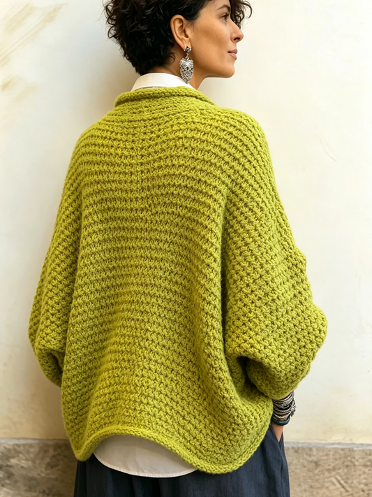 Women's Cotton-Blend Crossover V-Neck Batwing Sweater