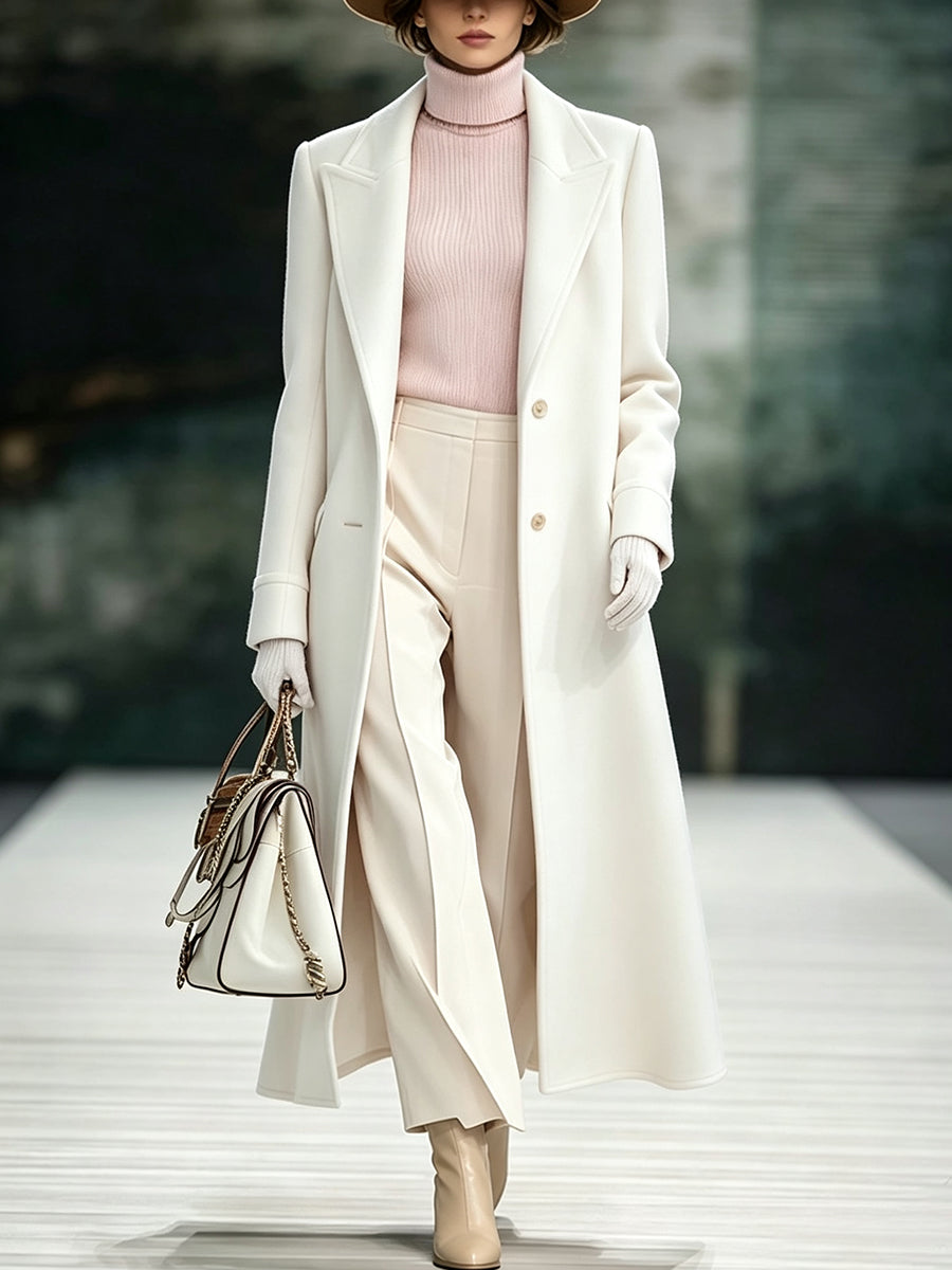 Women's Cotton-Wool Blend Long Coat