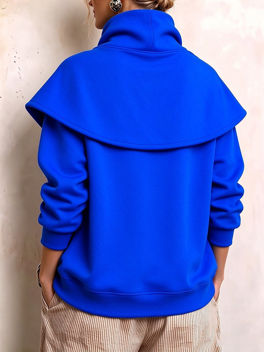 Women's Cotton-Blend Shawl-Collar Sweatshirt