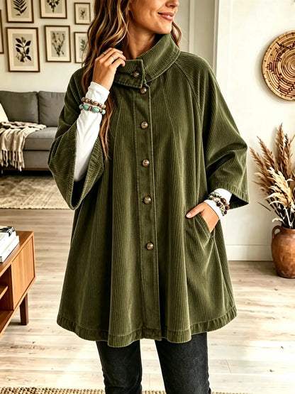 Women's Oversized Corduroy Stand Collar Coat