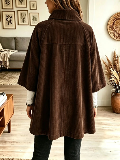 Women's Oversized Corduroy Stand Collar Coat