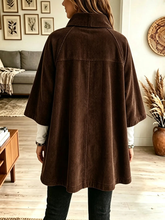 Women's Oversized Corduroy Stand Collar Coat