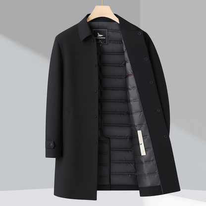 Men's Water-Resistant Down Trench Coat