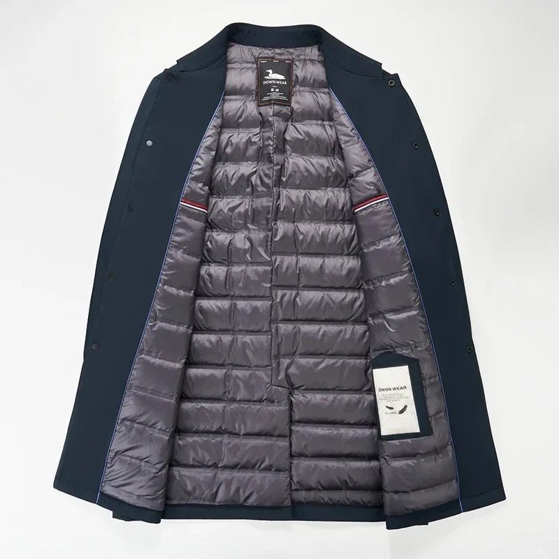Men's Water-Resistant Down Trench Coat