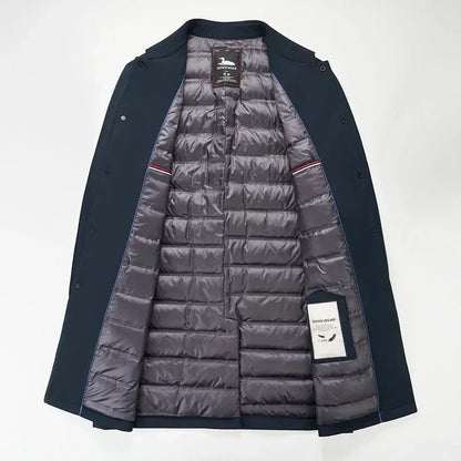 Men's Water-Resistant Down Trench Coat