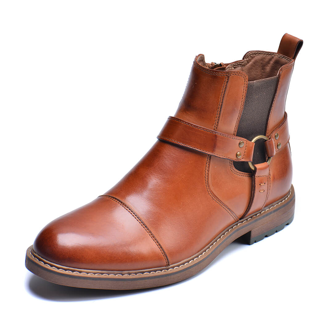 Men's Leather Moto Boots