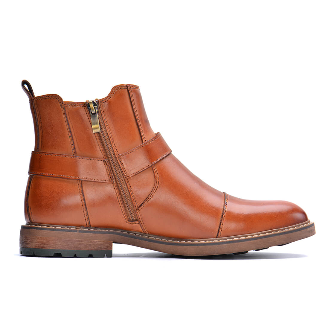 Men's Leather Moto Boots