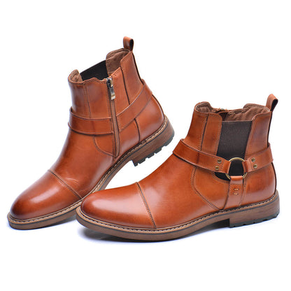 Men's Leather Moto Boots
