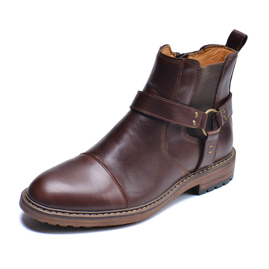 Men's Leather Moto Boots