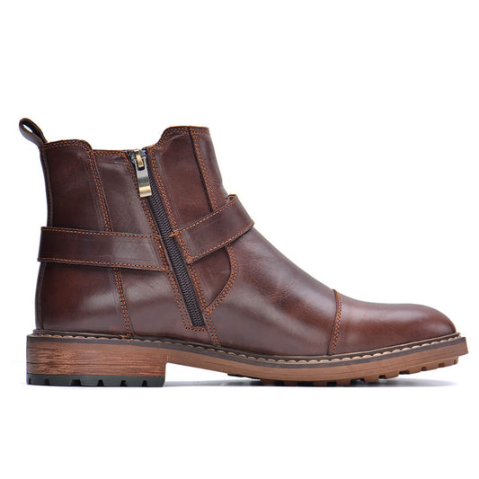 Men's Leather Moto Boots