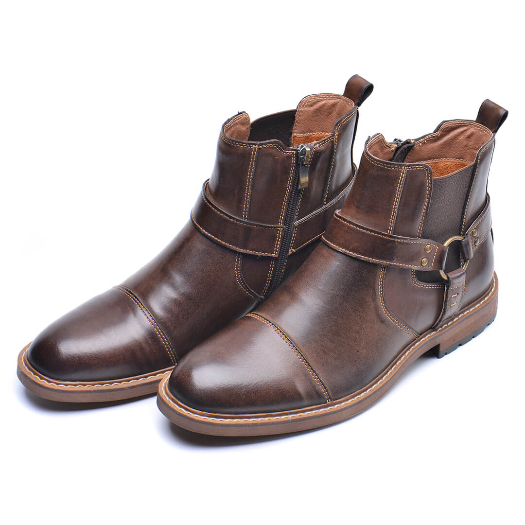 Men's Leather Moto Boots