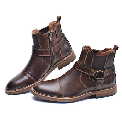 Men's Leather Moto Boots